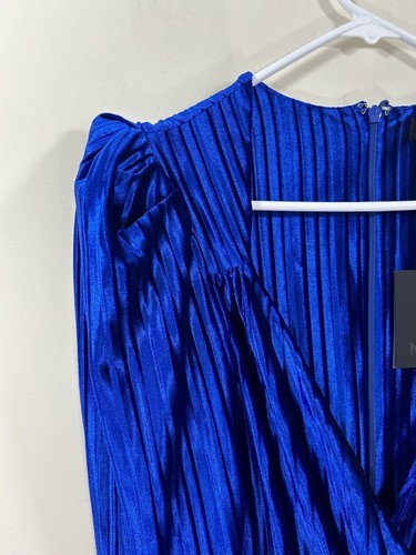 Neu mit Etikett Revolve NBD Lannis Minikleid Größe SMALL Samt blau Faux Wickeloptik - Bild 4 von 13