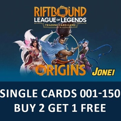 Riftbound Origins EN Single Cards C, U, & R Regular & Foil - 001-150
