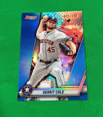2019 Bowman's Best #16 Gerrit Cole Blue Refractor /150 Astros Yankees