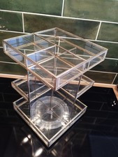 Revolving Glass & Metal Dressing Table Cosmetic Organiser Makeup Beauty Storage