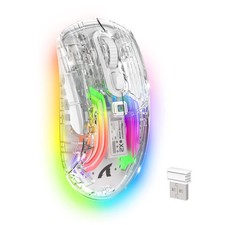 Wireless Gaming Mouse PC Transparent Shell Computer Mice with Dual mode BT5.0...