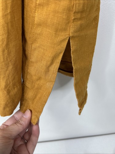 Bryn Walker Women’s XL Honey Brown 100% Linen Koryo Vest Tie Front - Picture 9 of 15