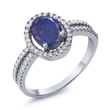 925 Sterling Silver Garnet Ring For Women 1.96 Cttw, 8X6MM, Gemstone