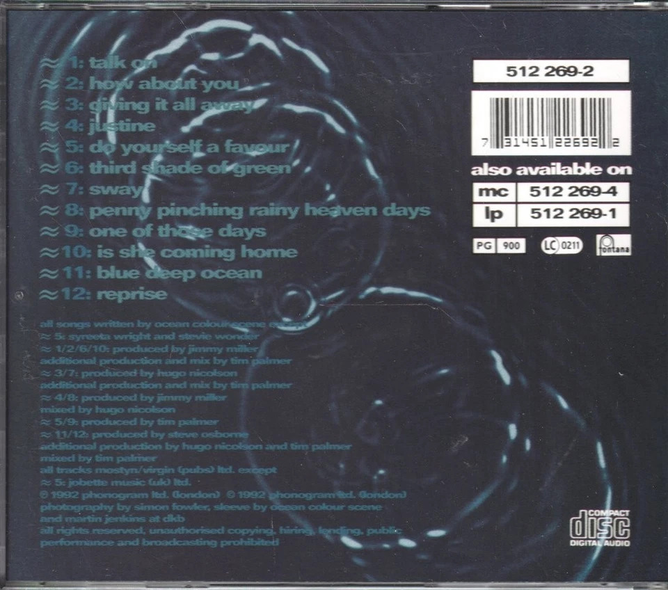 Ocean Colour Scene Selbstbetitelte CD UK Phonogram 1992 5122692 - Bild 2 von 3