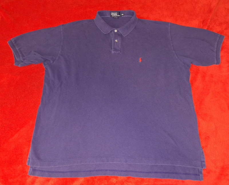 POLO RALPH LAUREN    MENS   XXL  NAVY BLUE / RED PONY CLASSIC   POLO  SHIRT