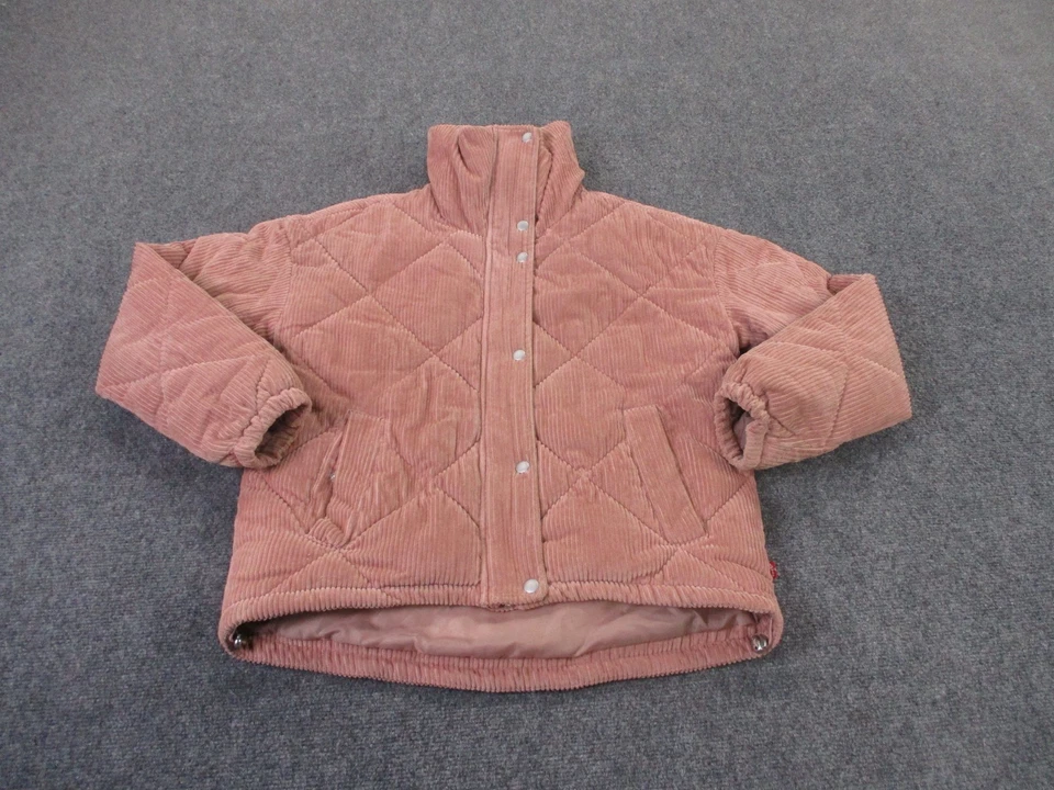 Chaqueta Levis Mujer XS Rosa Pana Puffer Exterior Senderismo Preppy Camping Forrada Foto 2 de 4