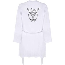 'Highland Cow Standing' Adult Dressing Robe / Gown RO057925 