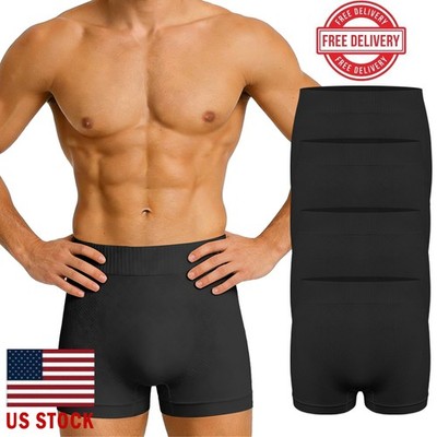 4PACK Mens Boxer Briefs Breathable Tagless Underwear Soft Comfort Flex Waistband