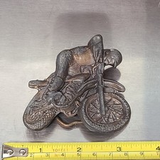 VINTAGE 1977 DIRT BIKE MOTORCROSS BRASS BELT BUCKLE 3273 Motorcycle 3.45wx 2.40h
