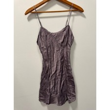 Vintage Victorias Secret 100 Silk Slip Dress Mauve Purple Mini XS 1999