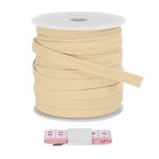 Flat Drawstring Cord 10mm x 27 Yd, Replacement Flat Rope with Ruler Khaki
