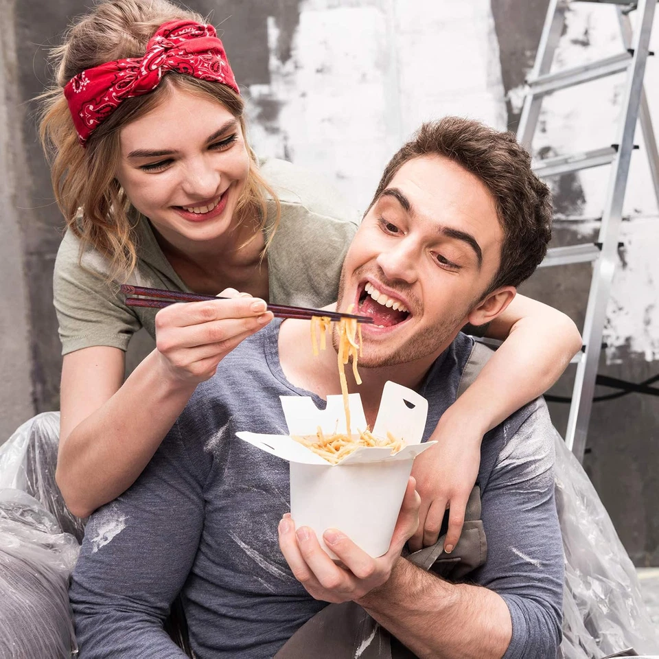 5 pares de palillos de madera dura estilo japonés reutilizables tallados a mano con caja de regalo Foto 3 de 4