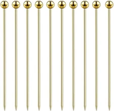15 Pieces Stainless Steel Cocktail Picks Metal Martini Picks 4.3 Inch Gold