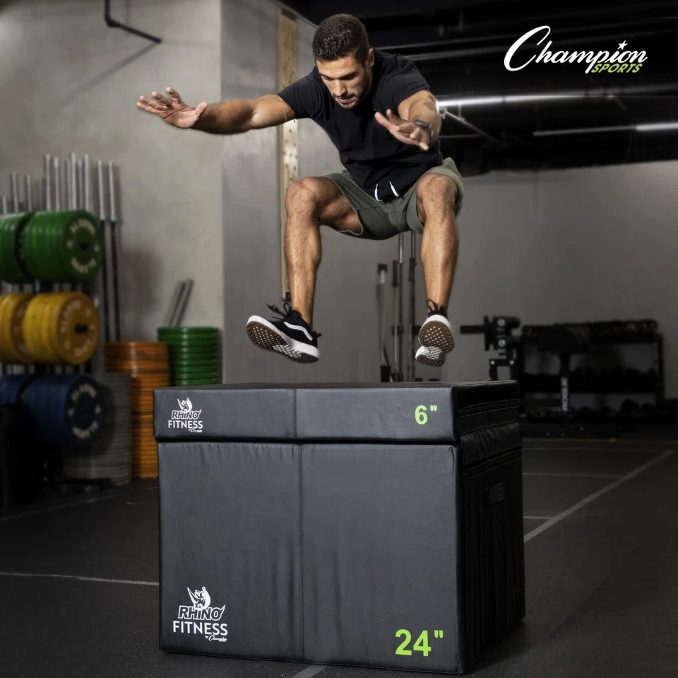 Champion Sports Espuma Pliométrica Plyo Box Jump Box Entrenamiento Cruzado, 24", Negro Foto 3 de 4