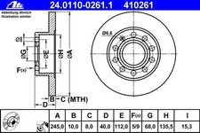 ATE BREMSSCHEIBEN 245mm + BELÄGE HINTEN für AUDI A4 B6 B7 8E + SEAT EXEO 3R