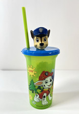 Paw Patrol Cup 13oz ZaK Sipper Tumbler w/ Straw  Chase Figurine Top NEW 