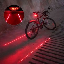 Bicycle Bike LED Lights 2 Lasers 5 LED Waterproof Cycling Taillight Safety Warni