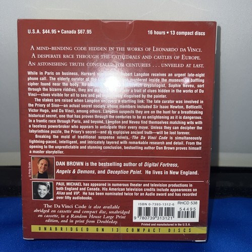 Robert Langdon Ser.: The Da Vinci Code by Dan Brown (2003, Compact Disc,... - Picture 2 of 3