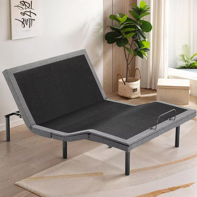 Luxury Black Queen Electric Adjustable Bed Frame with Wireless Remote and 2-USB