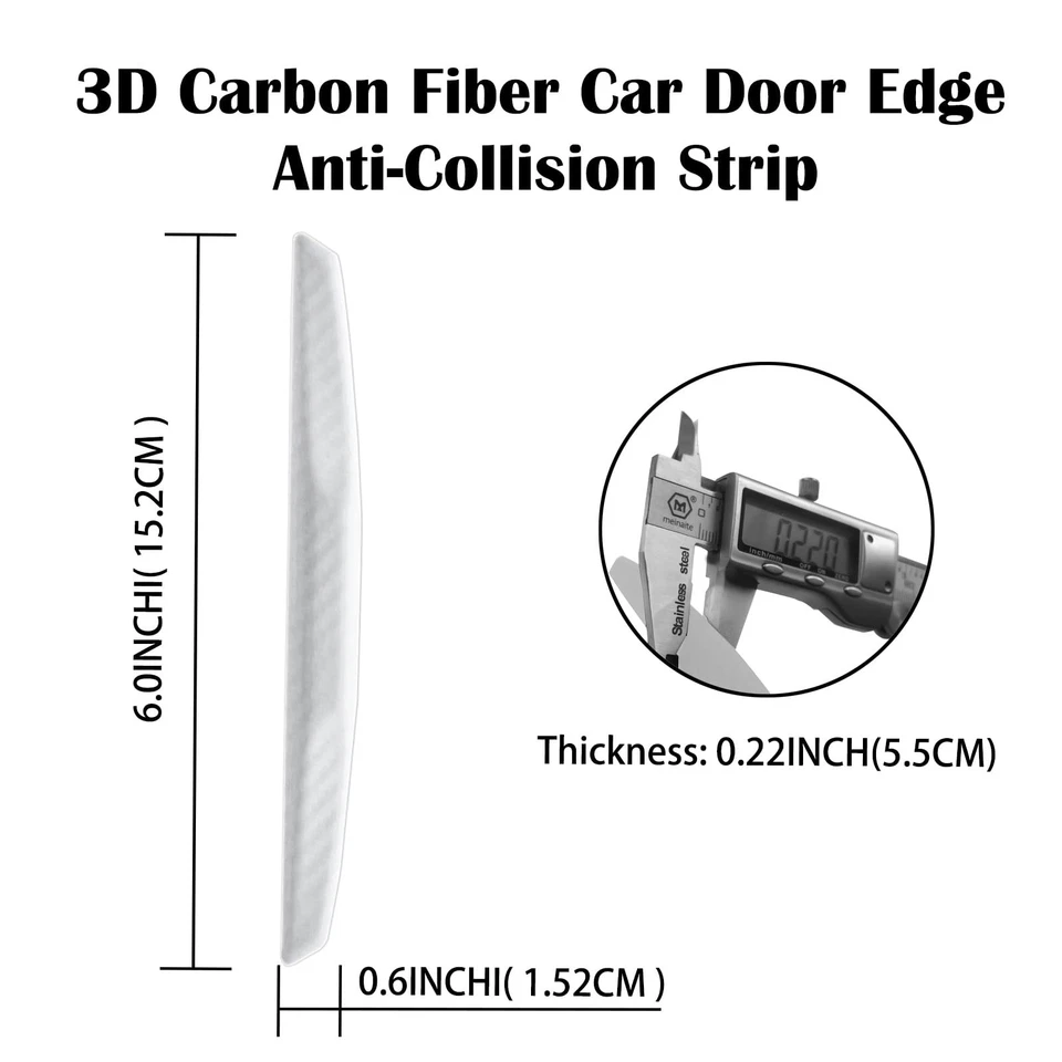 WORCAS 4 件装白色硅胶汽车门边护罩防撞 — 第 2/4 张图片