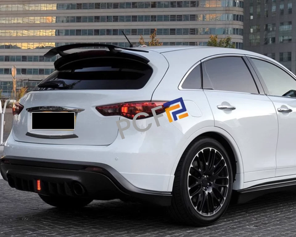 Se adapta a Infiniti FX35 FX37 FX50 2009-13 puerta trasera techo ABS negro brillante alerón ala Foto 3 de 4