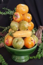 1970s Majolica Fruit Pyramid / Tower With Bowl - Vintage Centrepiece Portugal