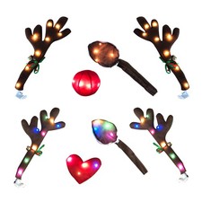 Christmas Reindeer Antlers For Car Holiday Decoration With LED Lights