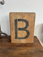 Rustic Wooden Block Letter B Farmhouse Chunky Primitive 7  x5.5  x1.5  Monogram