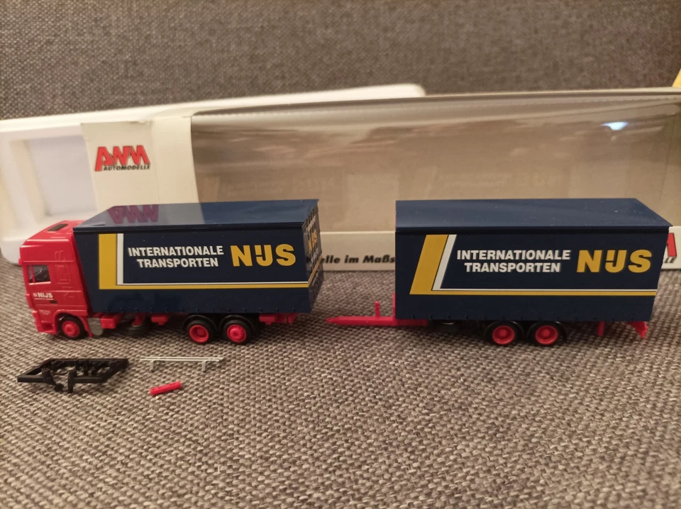 AWM H0 1:87 in OVP 73236 - DAF XF 95 SSC Koffer-Tandem-Hängerzug "NIJS" ( B ) - Bild 4 von 4