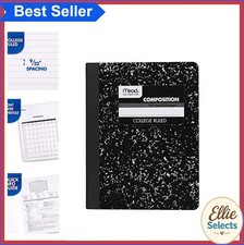 Composition Notebook College Ruled Paper 100 Sheets 9.75 x 7.5 In Black Marble