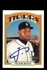 Signed Baseball Card Auto Victor Reyes 2021 Topps Heritage #256 Detroit Tigers