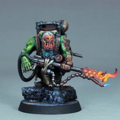 painted kommandos kill team ork nobz miniature warhammer 40k burna