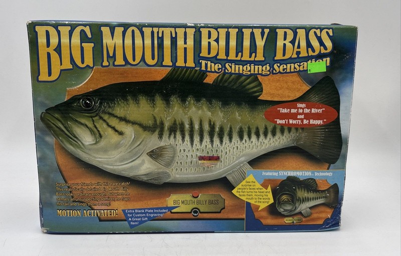 Gemmy Big Mouth Billy Bass Motion Activated Plaque Singing Fish Ages 8+