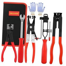 5Pcs Joint CV Boot Clamp Pliers Set,Hose Clamp and 5pcs and a pair of gloves