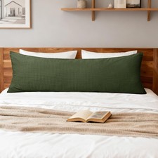 100 Cotton Waffle Weave Body Pillow Cover W/ Zipper Closure 20" x 54"