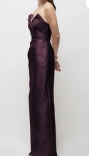 Alfred Sung, Rebecca Strapless Satin Column Gown, 10R, New