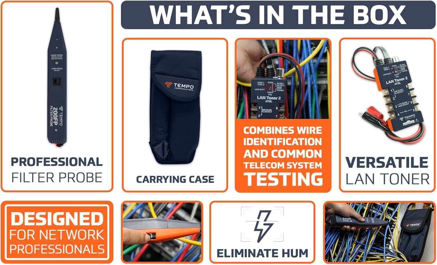 802K Digital LAN Network Toner and Probe Kit, Wire Tracer to Troubleshoot LAN an