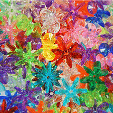 - 25Mm Sunburst Beads, Transparent Multi - 160 Pieces - 945V029