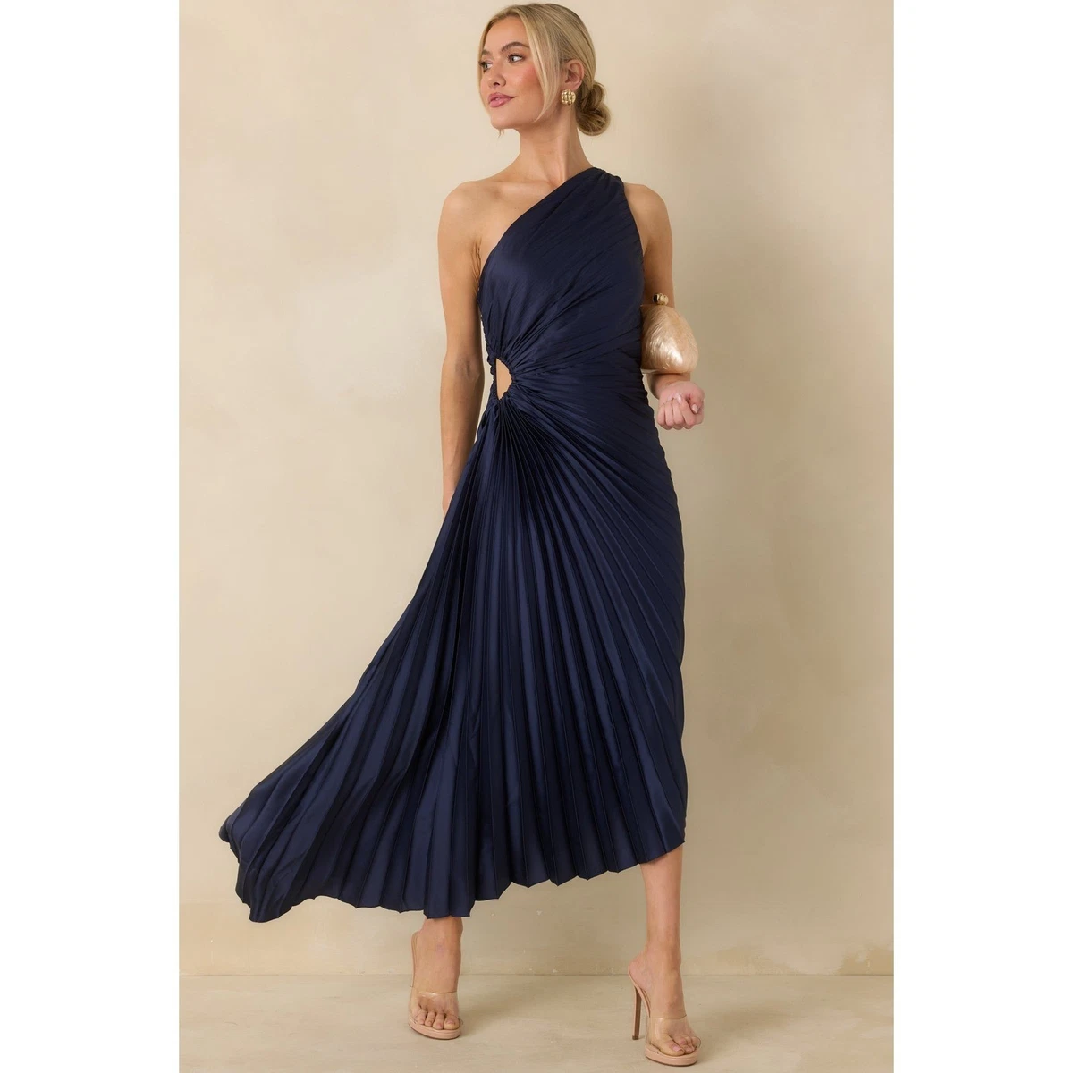 ebay one shoulder dress Pleated One Shoulder Dresses for sale
