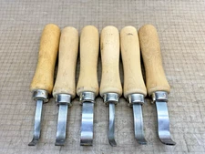 Lot Of 6 Vintage Checkering Wood Carving Chisels Scrapers Gunsmith Hand Tools