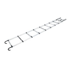 LABLT 12.5FT 330lbs Aluminum Folding Telescopic Ladder Extension Ladders W/Hooks
