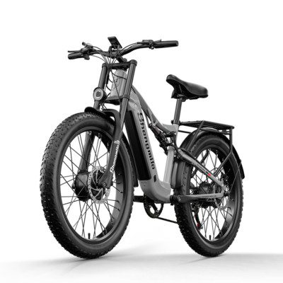 2000W E bikes Elektrofahrrad Doppelmotor Mountainbike 26*3'' FatTrye MTB Ölbrems