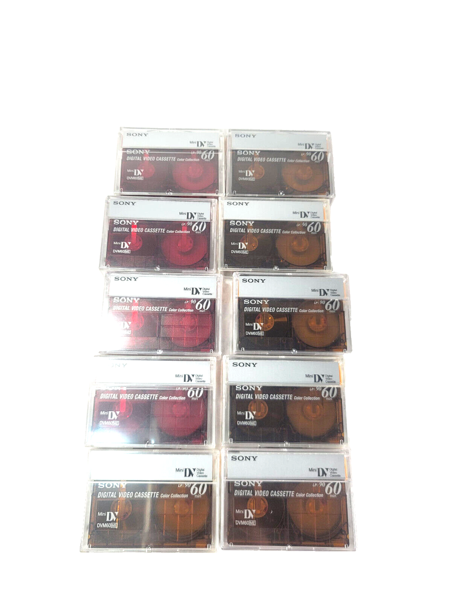 10 Sony Mini DV Digital Video Cassette Tapes Pack Color Collection
