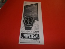 PUBBLICITA'  1941  WW2 OROLOGIO CRONOGRAFO COMPUR  UNIVERSAL ADVERT WERBUNG