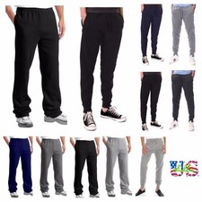 Men's Jogger Fleece Sweatpants Sports Active Gym Workout Track Casual Hip Hop