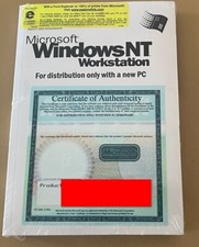 Microsoft Windows NT Workstation 4.0 versión de disco y cadena con llave - sellado