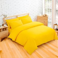 Plain Dyed Duvet Quilt Cover with Pillow Case Bed Set Single Double & King Size