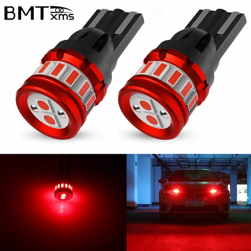 2825 168 192 194 175 2821 T10 Pure Red LED Inner Tail Light Bulbs Super Bright
