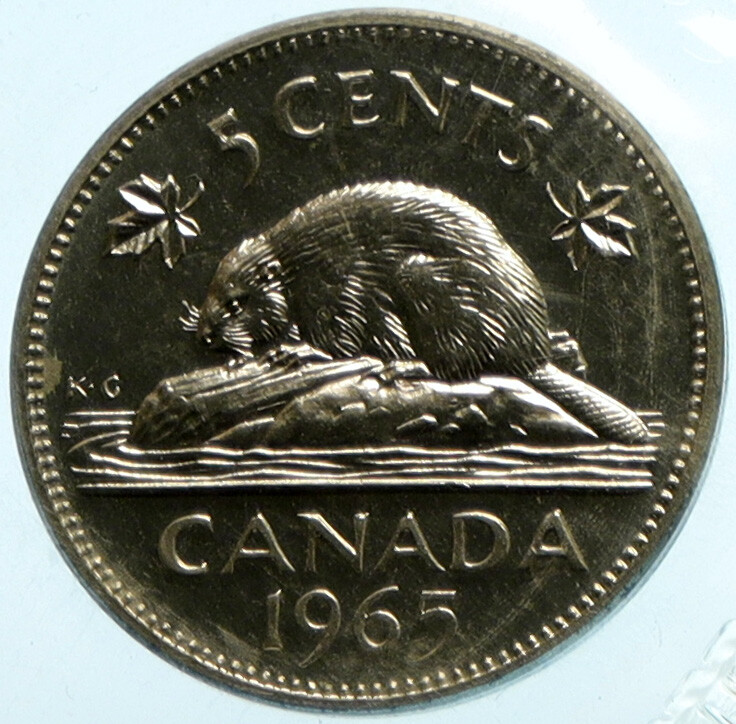 カナヘビ 1967 Canada 5 cents Coin Hare Rabbit Bunny Animal Wildlife