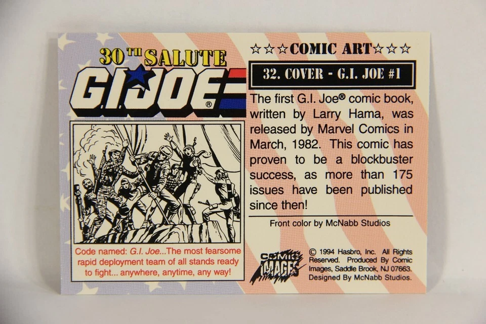 GI Joe 30th Salute 1994 Trading Card #32 Cover - G.I. Joe #1 ENG L018932 - Image 2 of 2